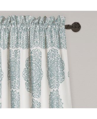 Stripe Medallion Light Filtering Window Curtain Panels