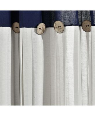 Linen Button Window Curtain Panels