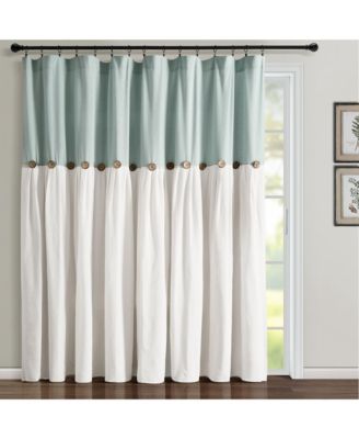 Linen Button Window Curtain Panels