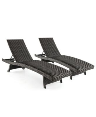 Folding Padded Rattan Patio Chaise Lounge with Adjustable Backrest and Quick Dry Foam