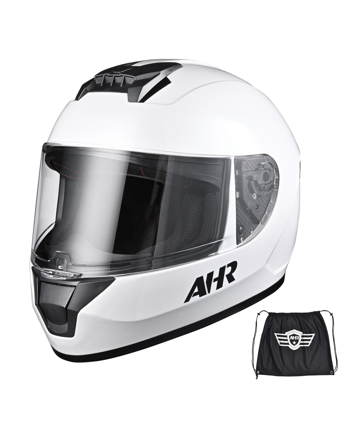 Run-F3 Full Face Motorcycle Helmet Dot Approved Street Bike Motocross Xxl - White