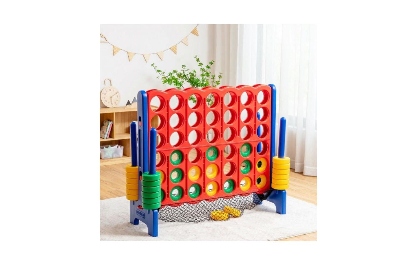 Детские игрушки Slickblue 4-to-Score Giant Game Set with Ring Netting, Ages 3+, цвет: Красный / Синий — фото 3