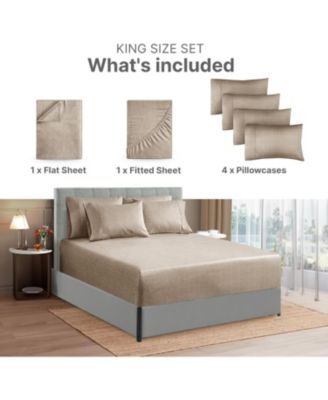 18"-24" Extra Deep Pocket Microfiber 4-Pc. Sheet Set, Queen