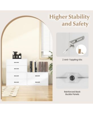 Stackable 2-Drawer Storage Cabinet with Handles for Entryway or Office Use