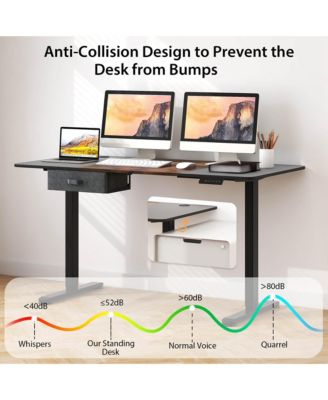 Electric Standing Desk 55'' x 28'' Height Adjustable Sit Stand with USB Charging Port