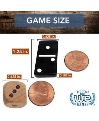 WE Games Mini Double 6 Dominoes, Dice and Card Travel Game