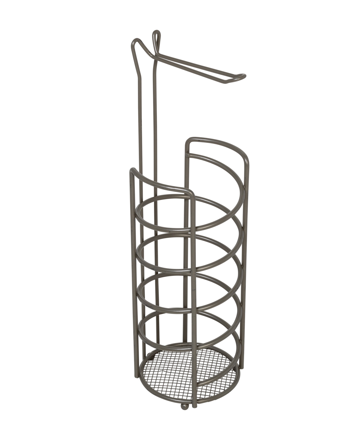 Honey Can Do Steel Toilet Paper Holder With Pole In Satin Nickel