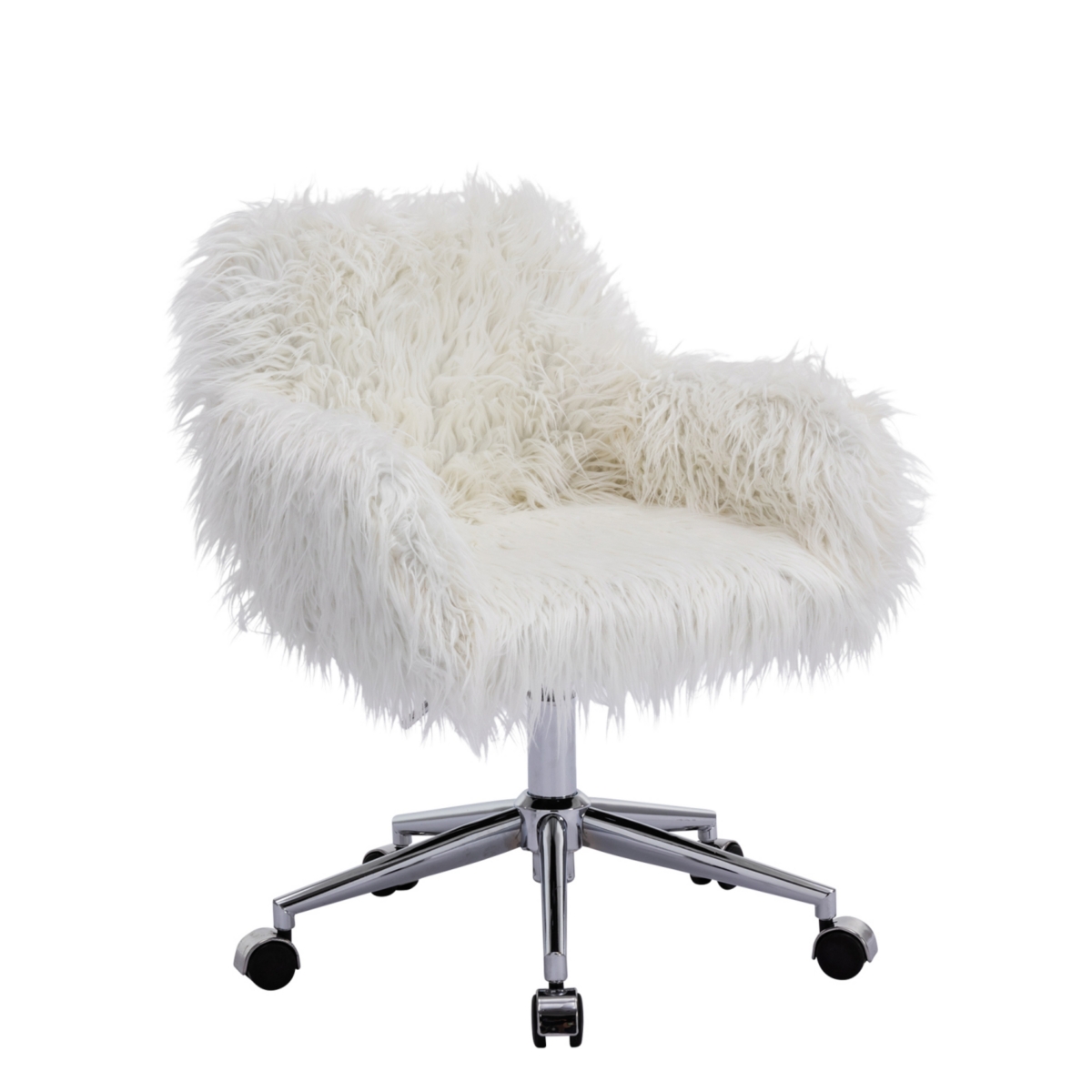 Streamdale Furniture Modern Faux Fur Home Office Chair, Fluffy Chair For Girls, Makeup Vanity Chair
