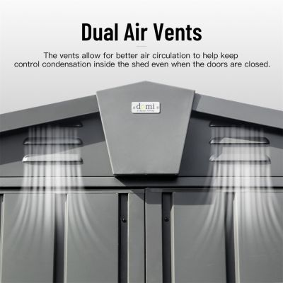 Streamdale Metal Outdoor Storage Shed with Lockable Double Door