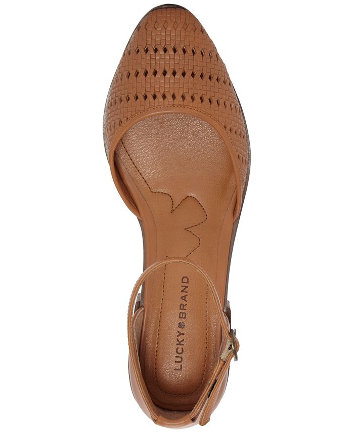 Lucky Brand Women's Maliya Crochet Woven TwoPiece AnkleStrap Block