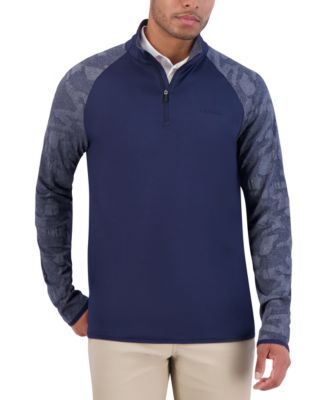 Ben Sherman Camo Jacquard Sleeve Quarter Zip - Macy's