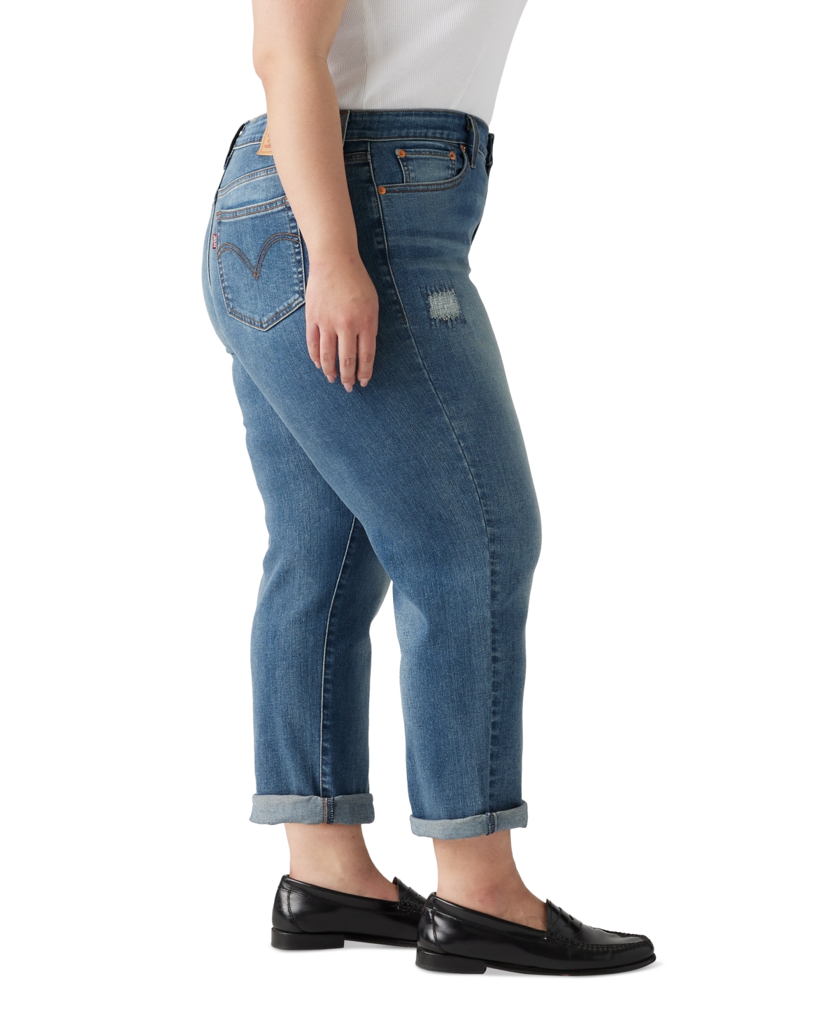 Levi's Plus Size Mid Rise Roll-cuff Boyfriend Jeans In Driving Aw