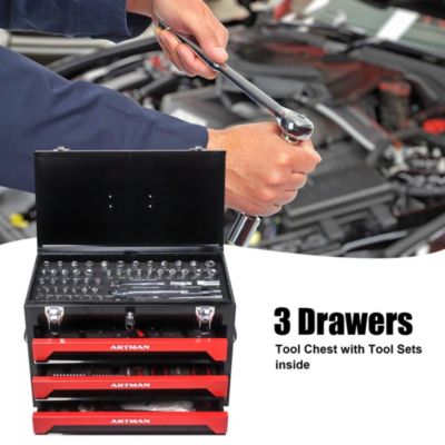 3 Drawers Tool Box With Tool Set