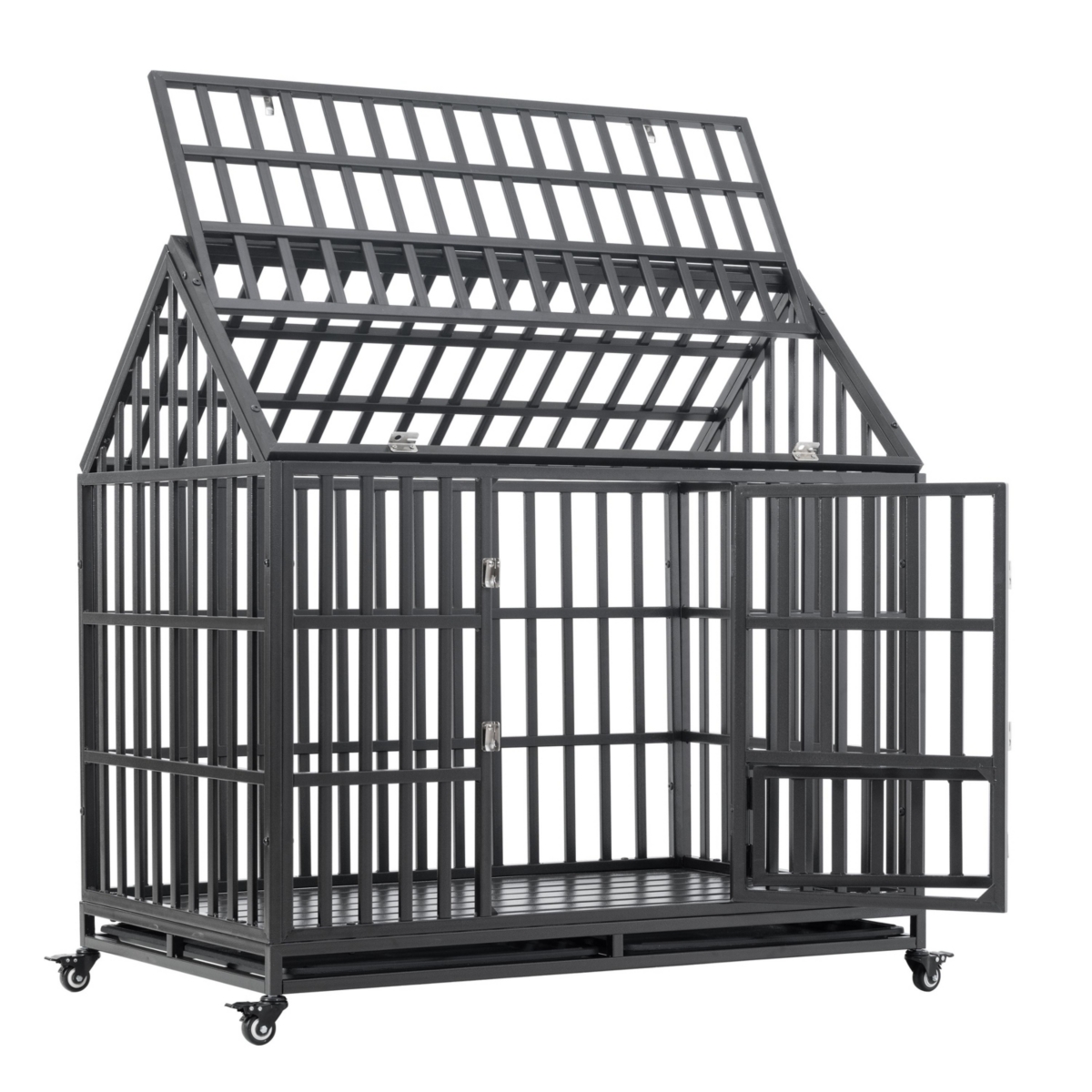 Streamdale Furniture Heavy Duty Dog Cage Pet Crate With Roof & Window On Roof
