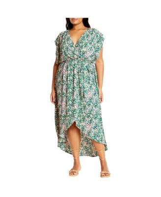 Plus Size Ditsy Wrap Dress