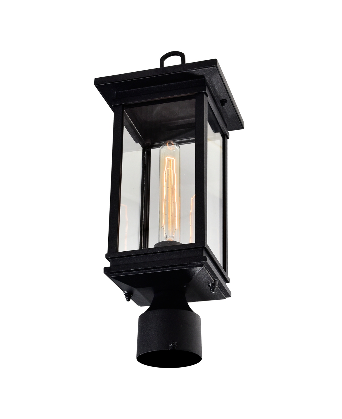 Cwi Lighting 17.5" Metal Oakwood 1 Light Outdoor Lantern Head In Black
