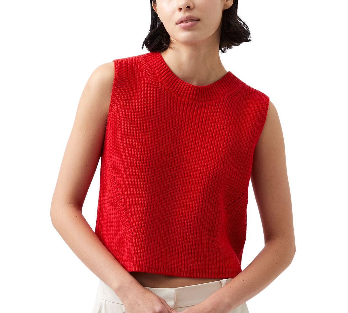 French Connection Mozart Sleeveless Vest In Mars Red In Red