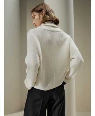 Women's Wool Knit Shawl Collar Cardigan