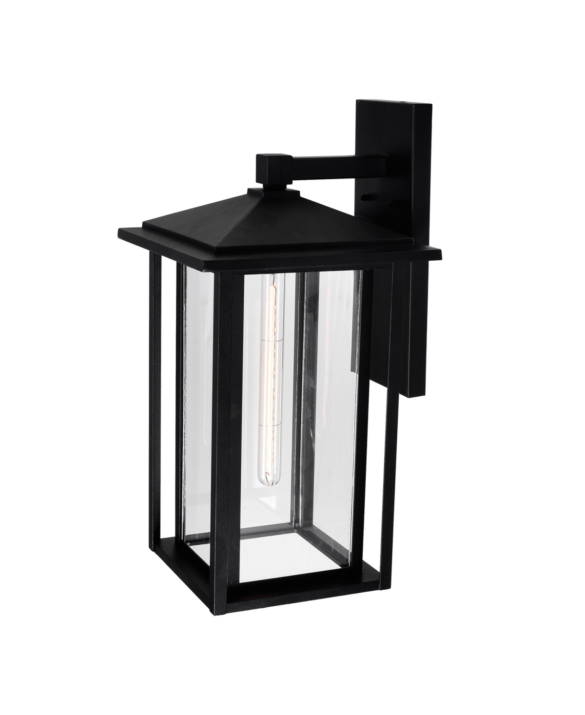 Shop Cwi Lighting 22" Metal Crawford 1 Light Outdoor Wall Light In Black
