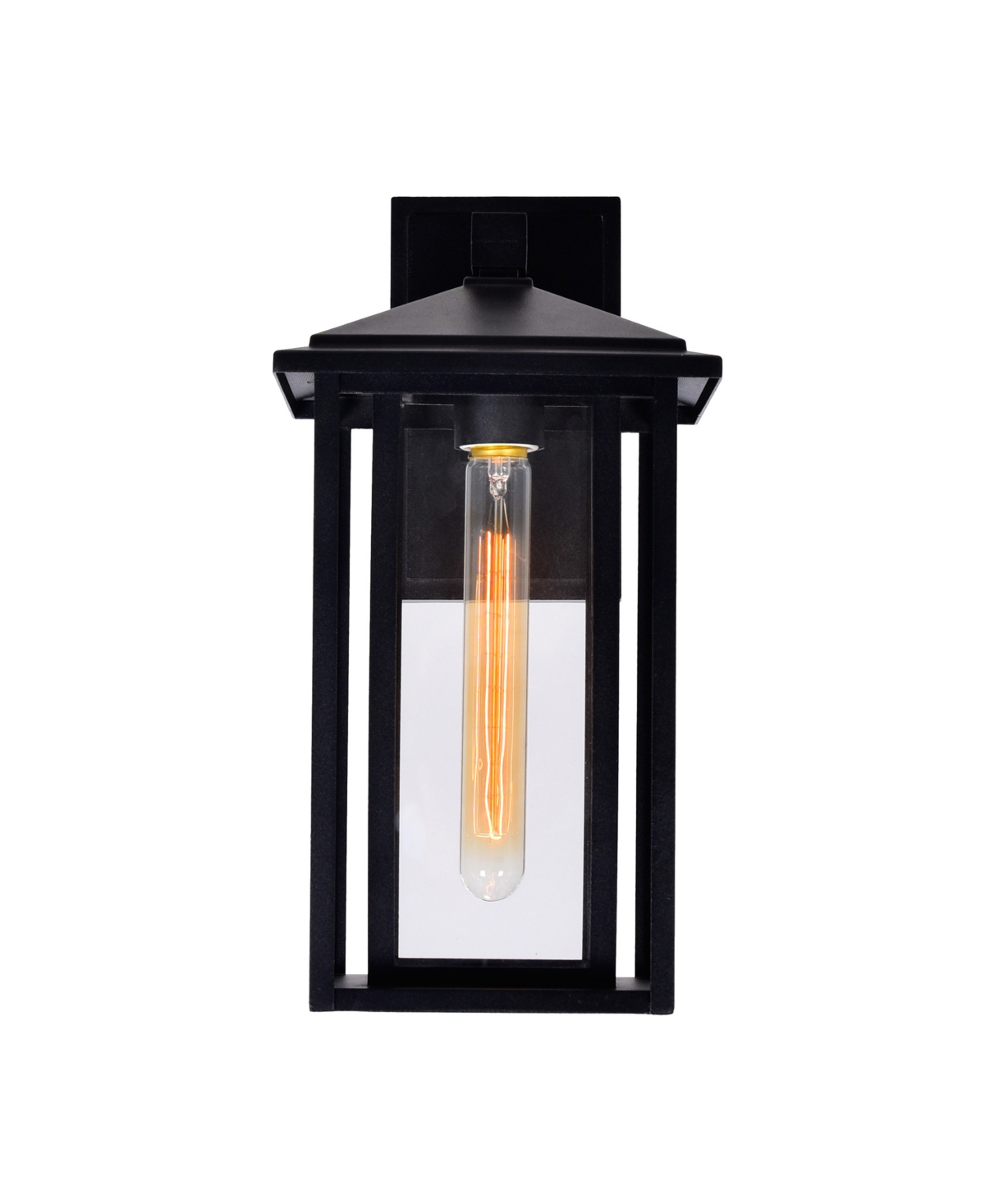 Cwi Lighting 14.7" Metal Crawford 1 Light Outdoor Wall Light In Black