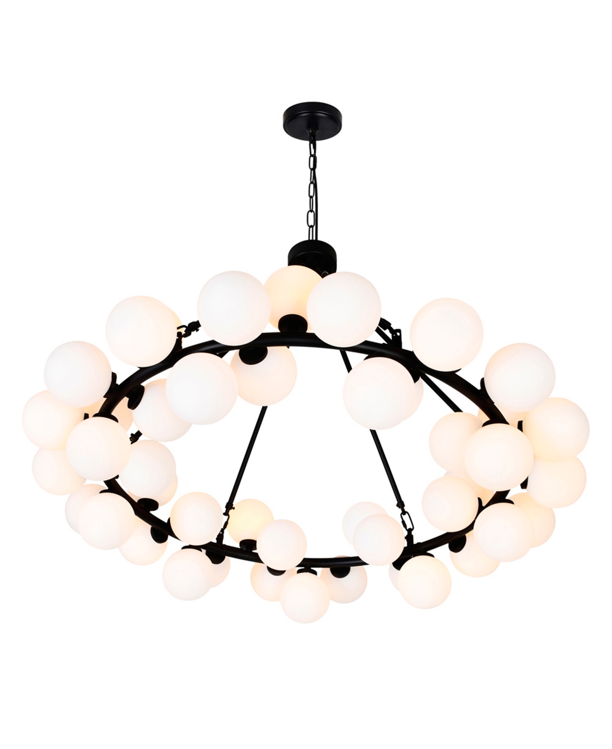 Shop Cwi Lighting 27" Metal Arya 45 Light Chandelier In Black