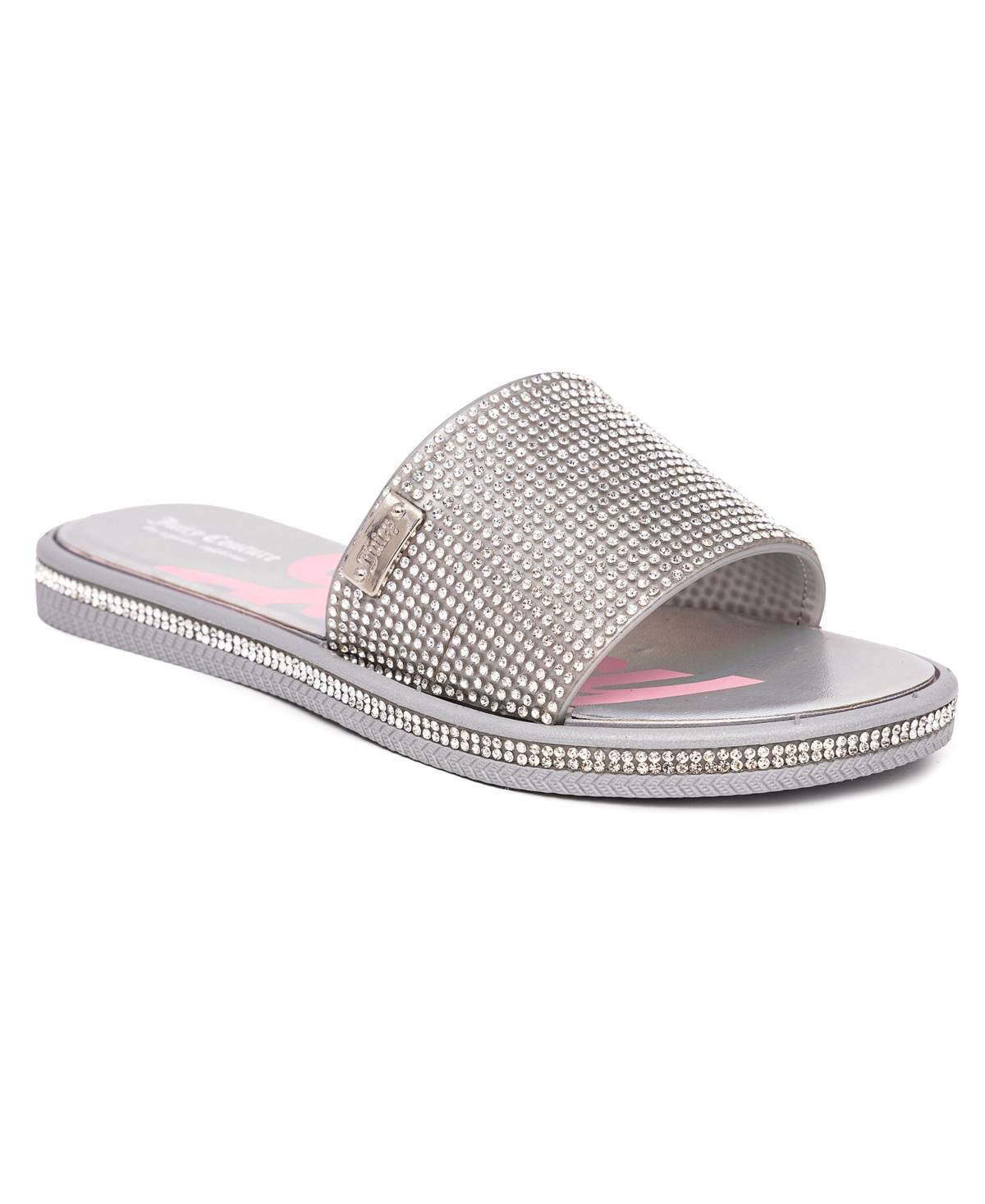 Shop Juicy Couture Little And Big Girls Yimmy Flat Sandal In Silver
