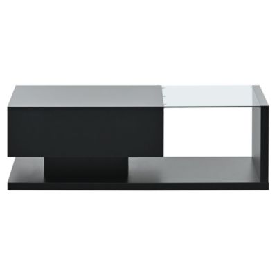  Modernist Glass-Wood Center Table