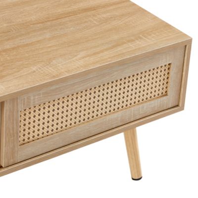 Modern Rattan Coffee Table with Storage