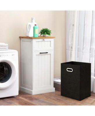 Laundry Cabinet Freestanding Basket Drawer Organizer Tilt Out Laundry Hamper