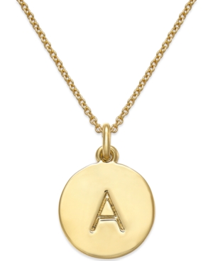 image of Kate Spade New York 12k Gold-Plated Initials Pendant Necklace, 17