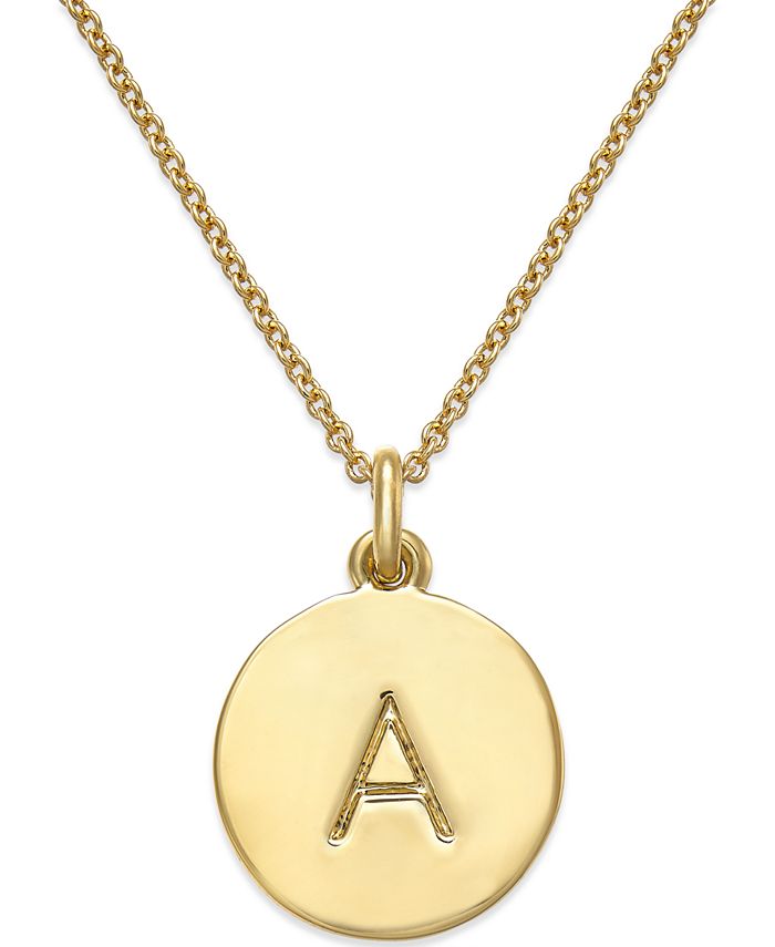 kate spade new york 12k Gold-Plated Initials Pendant Necklace, 17