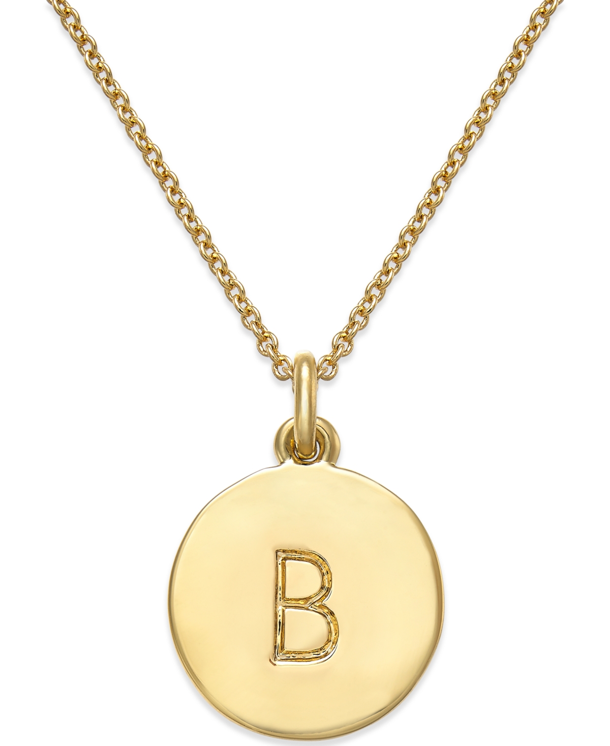 12k Gold-Plated Initials Pendant Necklace, 17" + 3" Extender - T