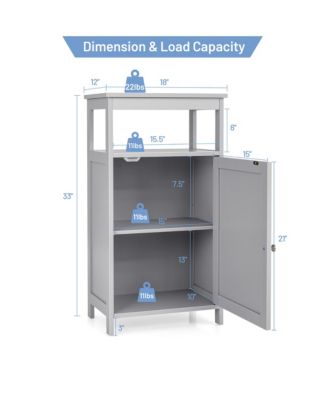 Wooden Bathroom Floor Cabinet with Multifunction Storage Rack Organizer Stand