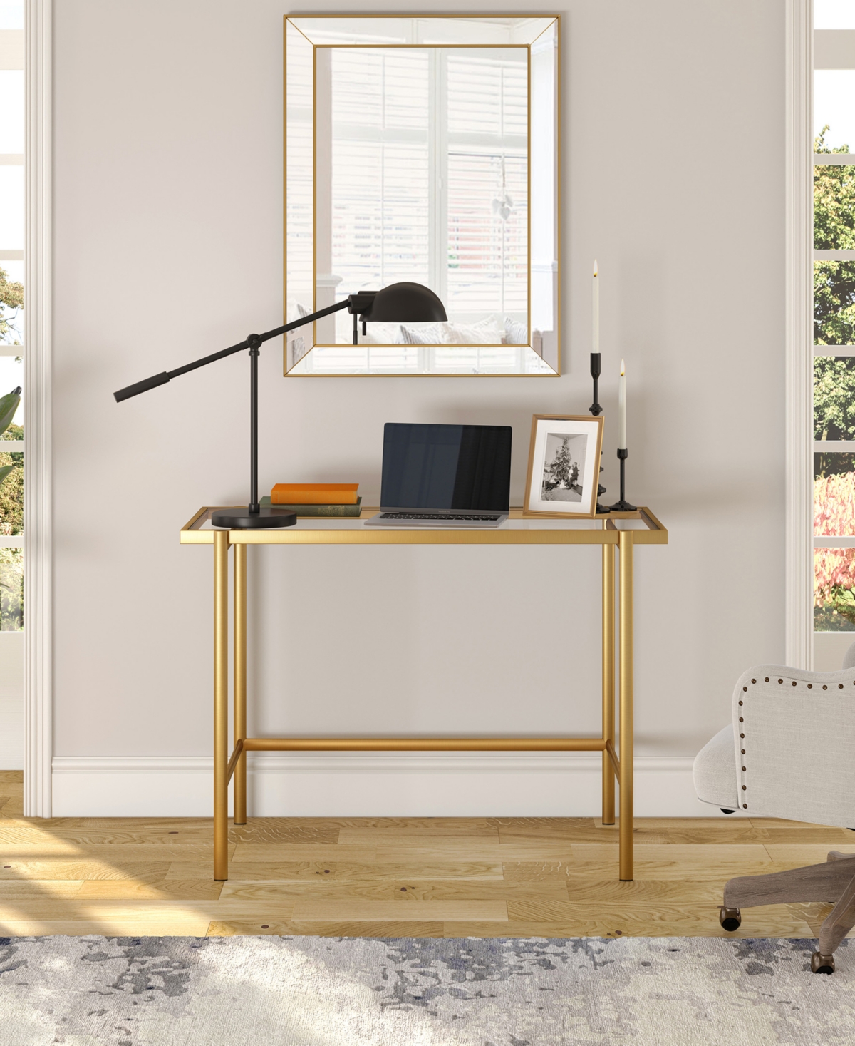 Hudson & Canal Dexter 23.25" Tall Boom Arm Table Lamp With Metal Shade In Blackened Bronze