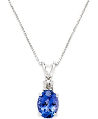 Macy's Tanzanite (1-2/5 Ct. T.w.) And Diamond Accent Pendant Necklace ...