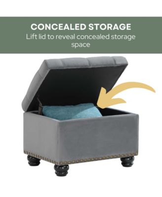 24" Velvet 5th Avenue Storage Ottoman
