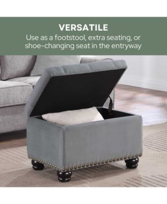 24" Velvet 5th Avenue Storage Ottoman