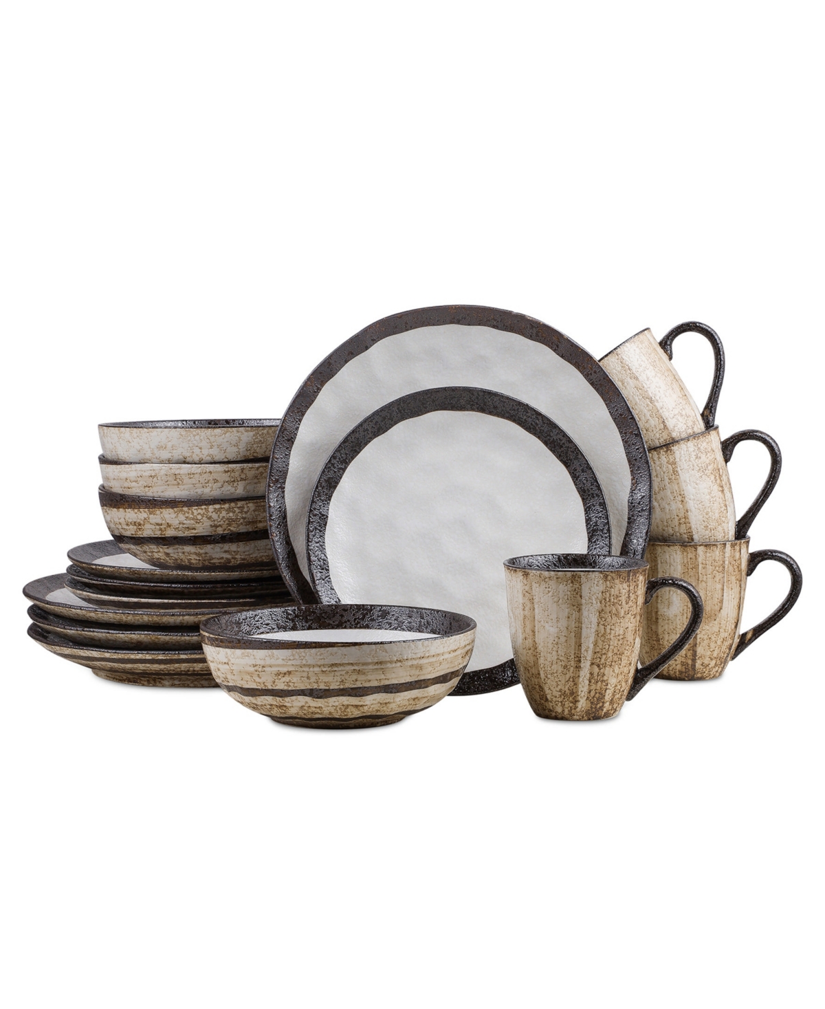 Lucy 16 Pc. Dinnerware Set, Service for 4 - Beige
