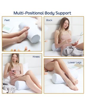 Memory Foam Neck Roll Bolster Cooling Cover Firm Density Pillow