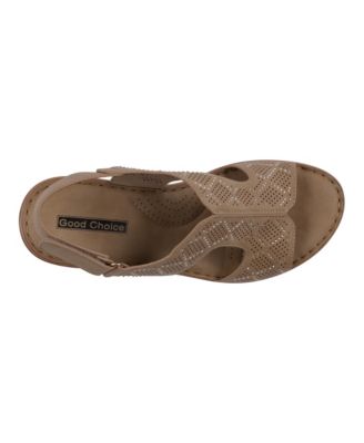 Women's Amara Embellished Slingback Wedge Sandals