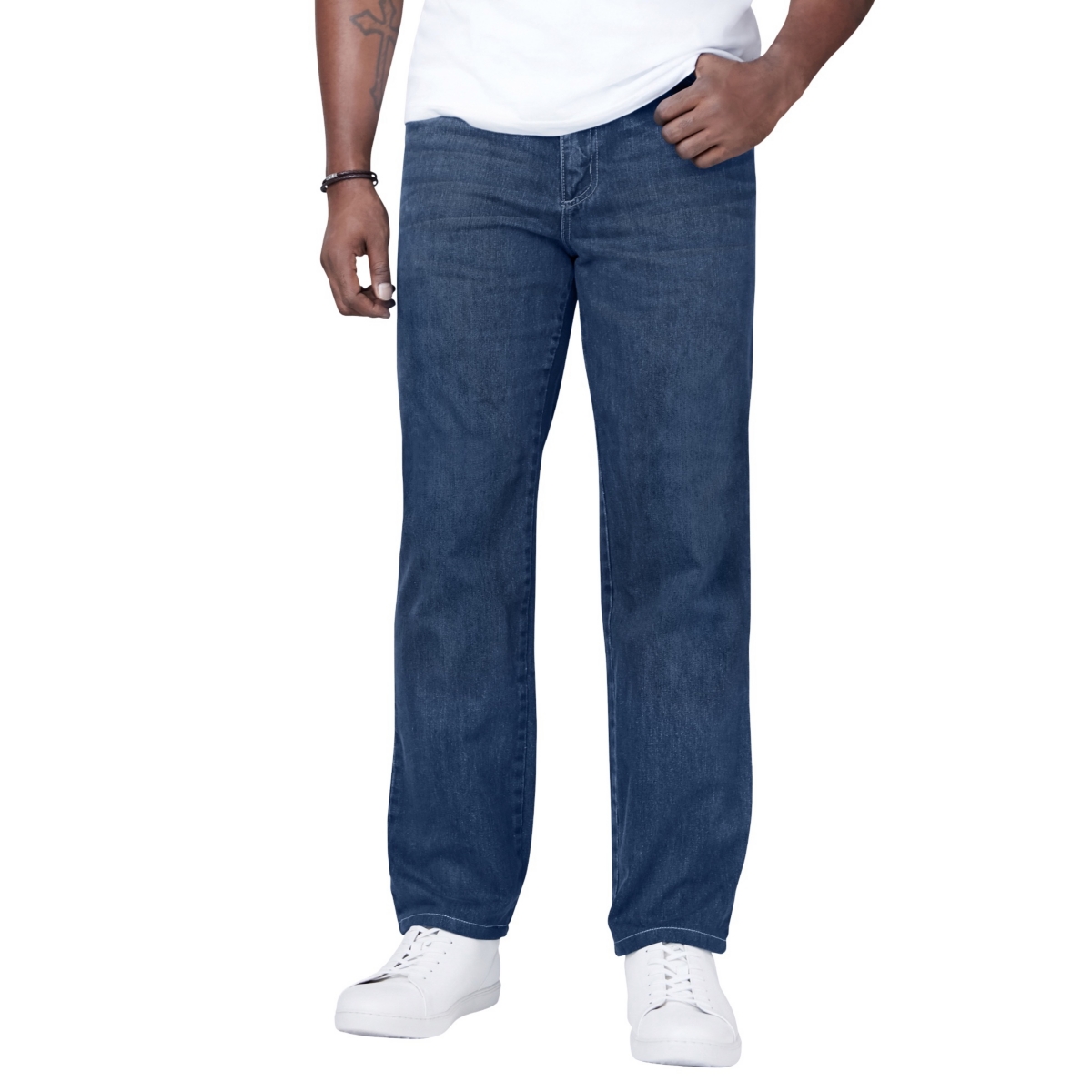 Big & Tall by KingSize Straight-Fit Stretch 5-Pocket Jeans - Stonewash