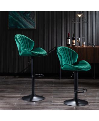 Streamdale Adjustable Counter-Height Bar Stools with Backrest and Footrest (Set of 2)