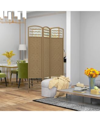 3 Panel Room Divider, Folding Screen, 5.6', Natural