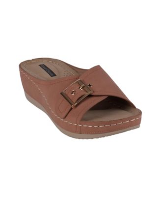 Women's Justina Buckle Comfort Wedge Sandals