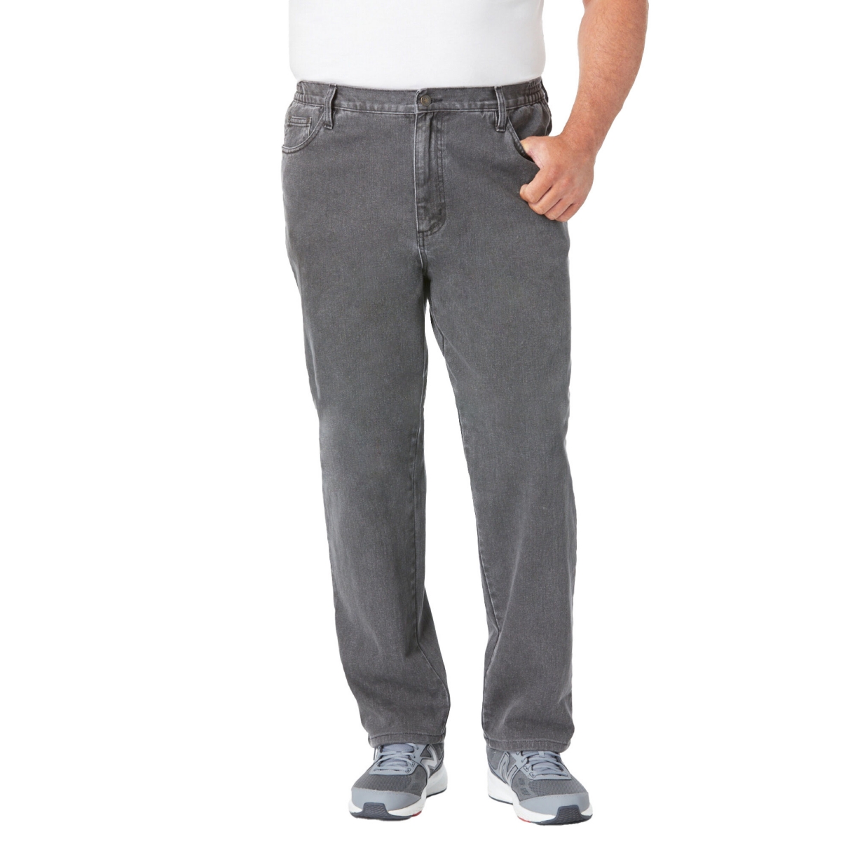 Big & Tall by KingSize Straight-Fit Stretch 5-Pocket Jeans - Stonewash