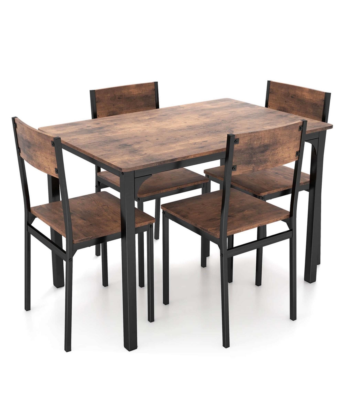 Costway 5 Piece Dining Table Set Industrial Style Kitchen Table & Chairs for 4