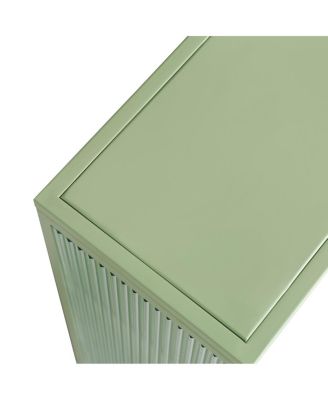 Modern Mint Green Two-Door Wall Cabinet with Three-Tier Storage