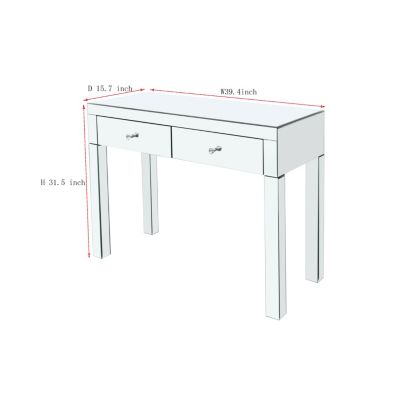 Streamdale Modern 39"W Double Draw Dressing Table