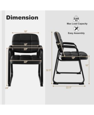 Waiting Room Chair Set of 2 Upholstered Guest Conference Chair with Armrest