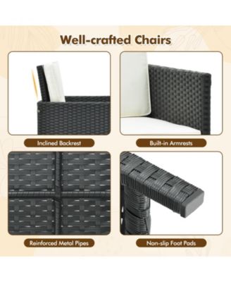 9 PCS Outdoor Dining Furniture Set Patio Conversation Set with Cushioned Seat